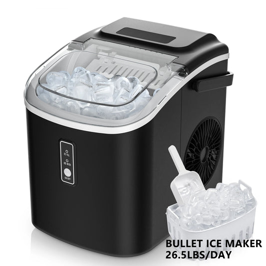 Vibekio Portable Ice Machine 9 Cubes in 6 Mins Ice Maker Machine 26.5lbs/Day Auto-Cleaning Countertop for Home Kitchen Camping