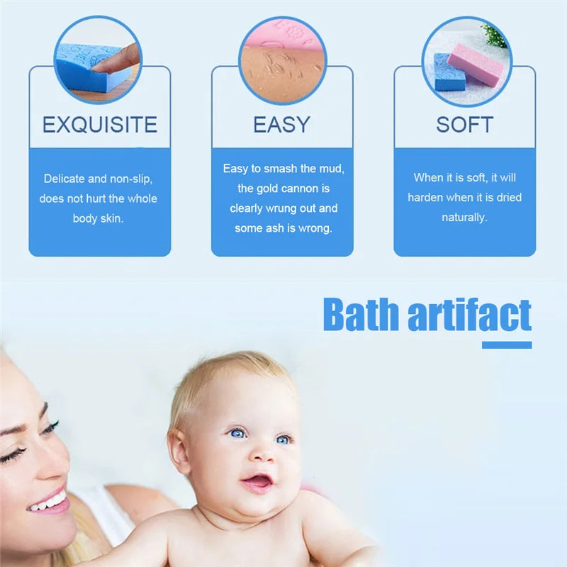 1 pcs Magic Sponge Children Bath Sponge Body Dead Skin Remover Exfoliating Massager Cleaning Shower Brush Peeling Sponge