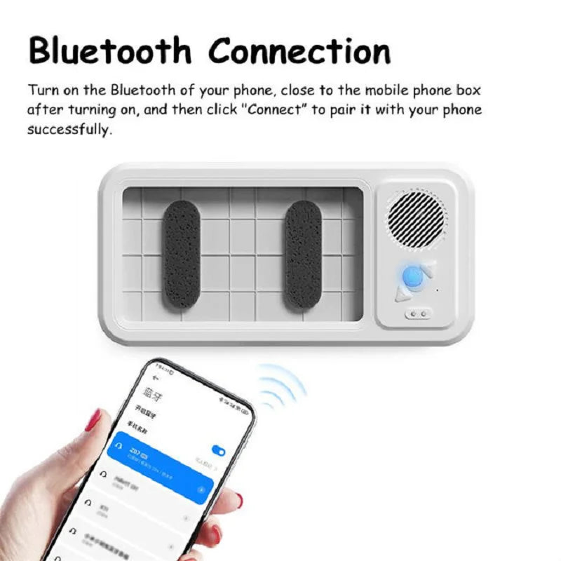 Safe Waterproof Shower Phone Case Bluetooth Speaker with Touchscreen Mobile Wall Mount Holder for Bathroom,Swimming Pool & Beach