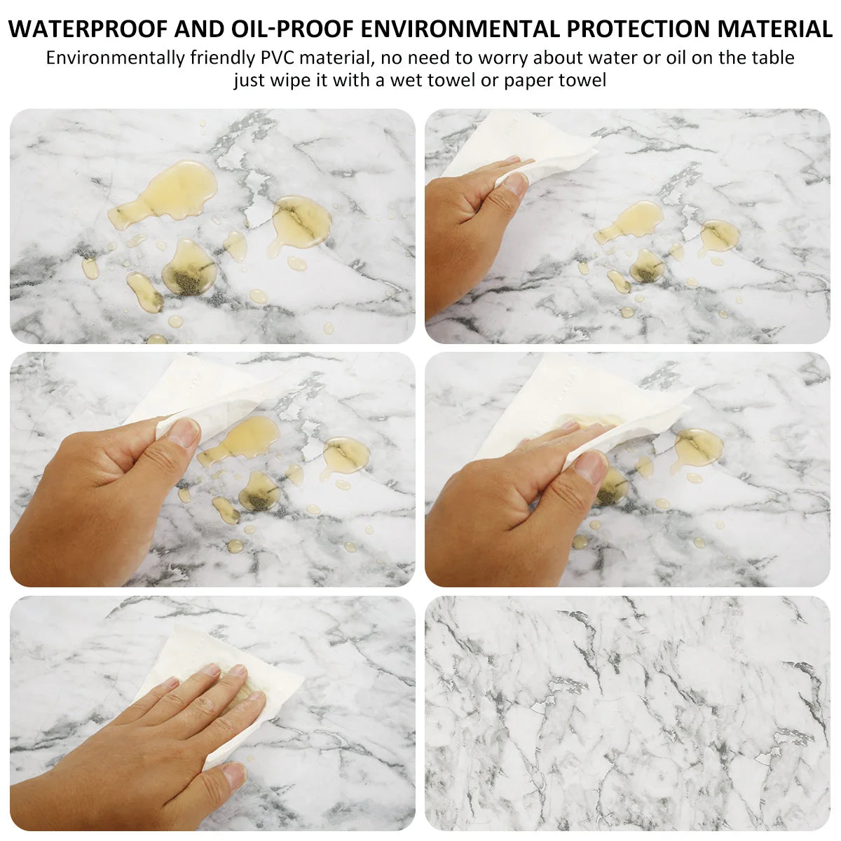 Waterproof Round Tablecloth PVC Table Decoration and Accessories Flannel Backed Elastic Edged Round Table Cover for Home Kitchen
