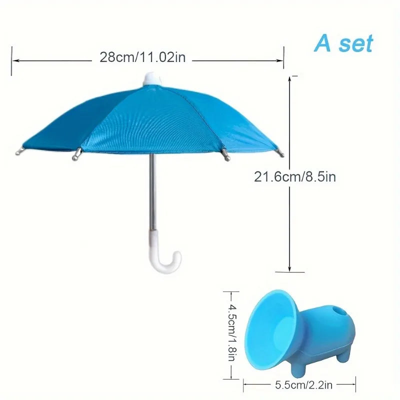 Piggy Suction Cup Universal Mini Umbrella Stand, Outdoor Anti-Glare Sunshade, Protect Your Phone From Rain, Anti-Reflective
