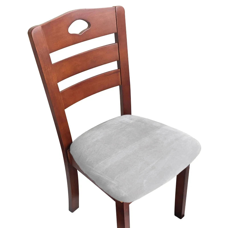 Velvet Chair Seat Cover Super Soft Seat Cushion Covers Stretch Chair Cover Slipcovers For Hotel Banquet Dining Living Room