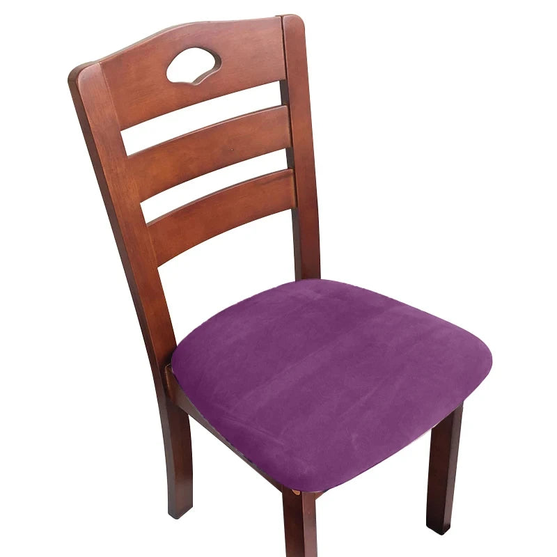 Velvet Chair Seat Cover Super Soft Seat Cushion Covers Stretch Chair Cover Slipcovers For Hotel Banquet Dining Living Room