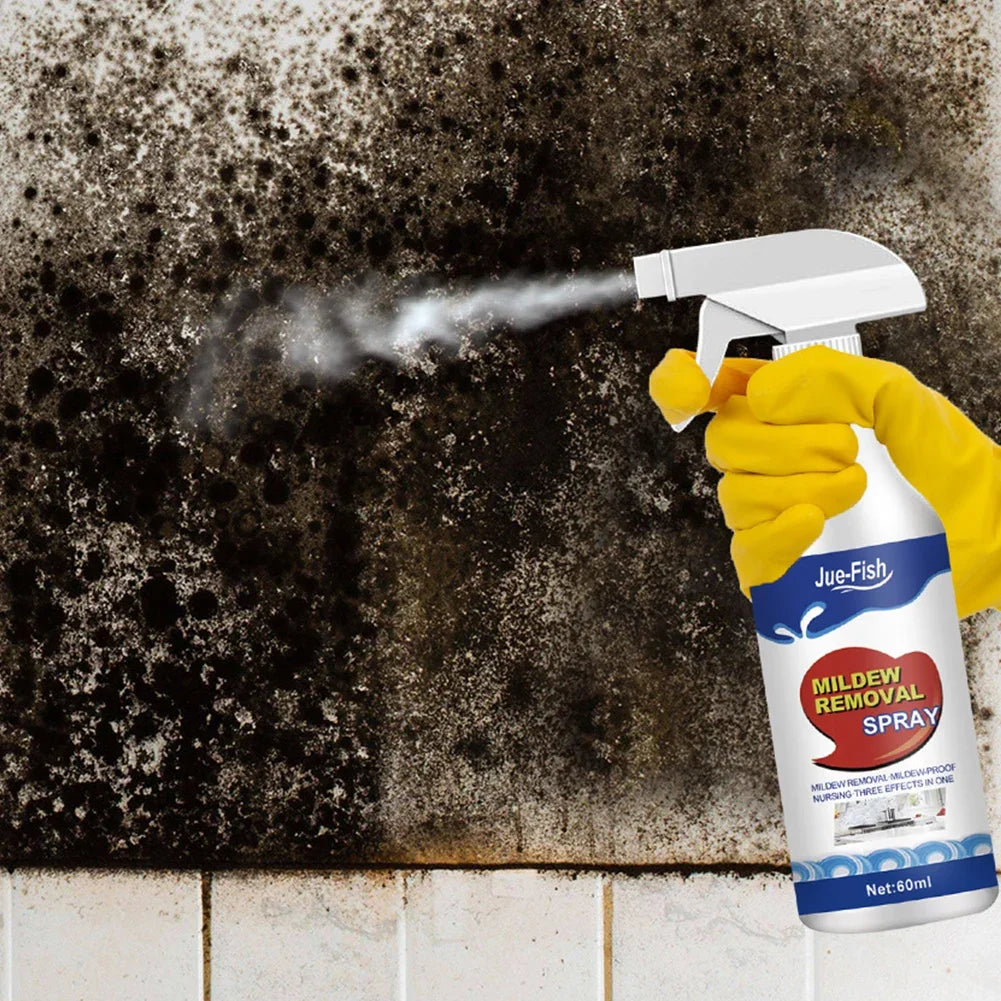 60ML Mildew Removal Spray Powerful Bathroom Mould Cleaner Remover Spray Multipurpose Cleaning Foam Spray for Wall Tiles Bathtubs