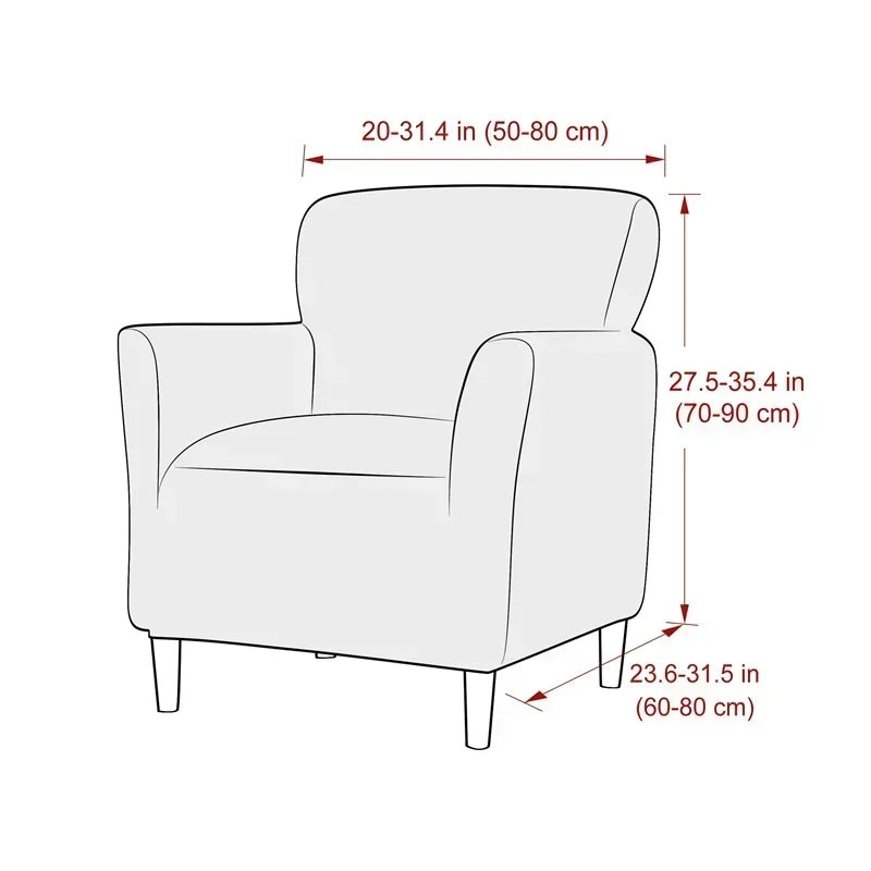 1PC Nordic Club Chair Cover for Living Room Elastic Jacquard Armchair Slipcover Non Slip Tub Single Sofa Slipcovers funda sillon
