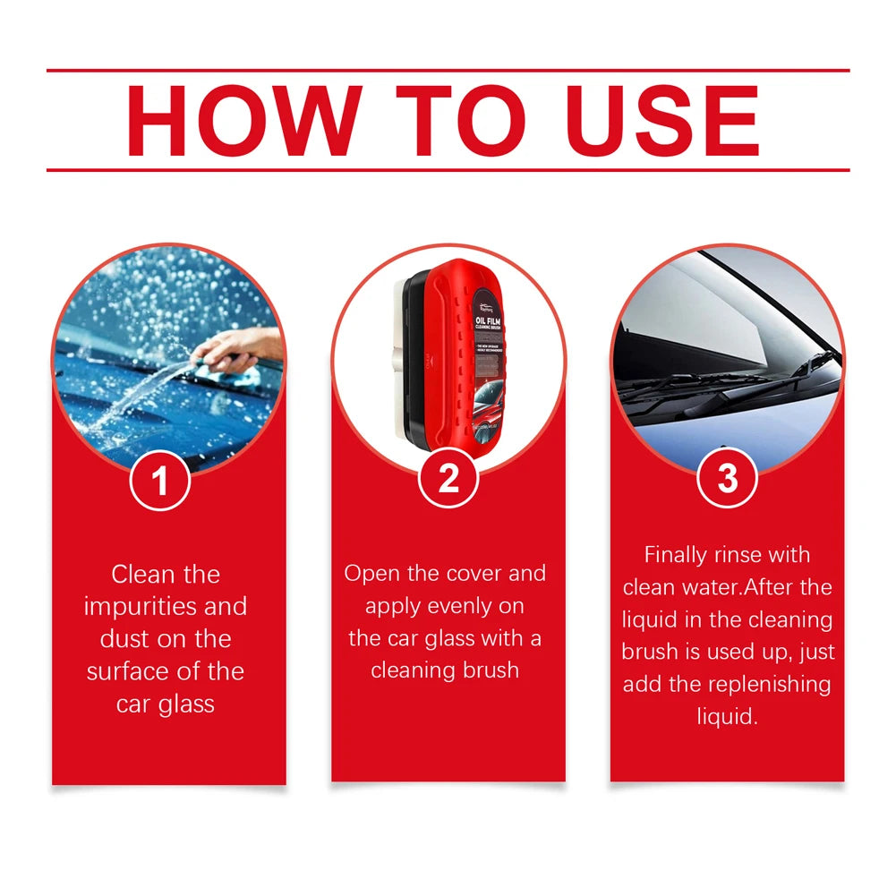 Car Windshield Oil Film Cleaner Glass Cleaning Board Glass Cleaning Wipe Board Glass Oil Film Remover Car Glass Cleaner Brush