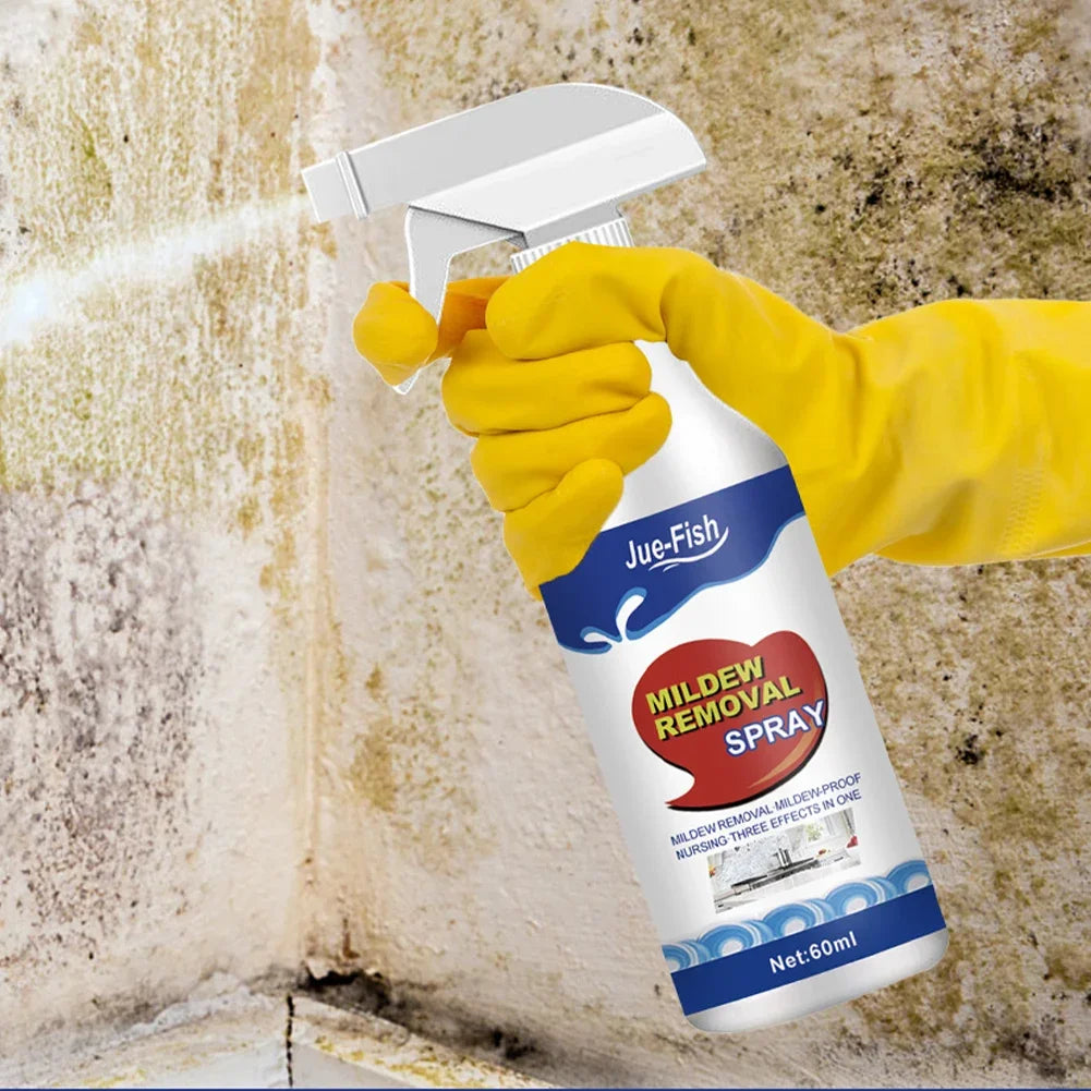 60ML Mildew Removal Spray Powerful Bathroom Mould Cleaner Remover Spray Multipurpose Cleaning Foam Spray for Wall Tiles Bathtubs