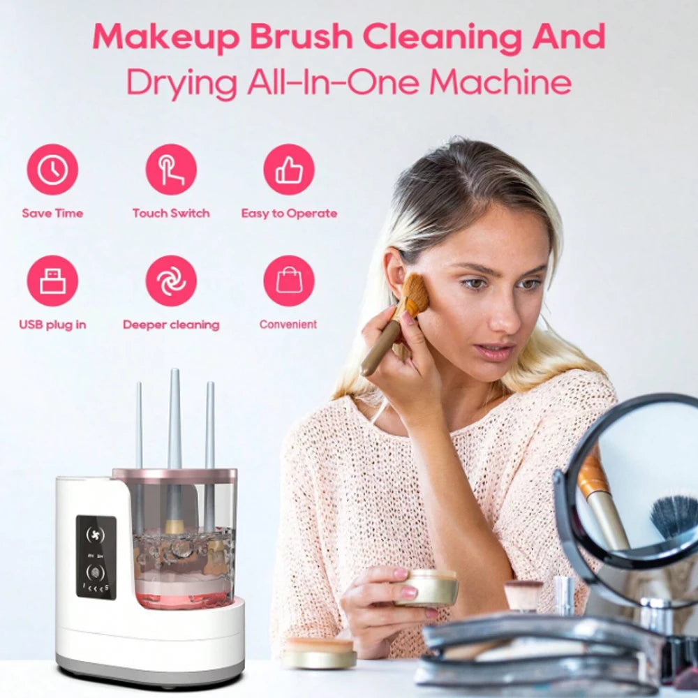 2025 Electric Makeup Brush Cleaning Machine Washing And Drying Machine Timeable For Makeup Brushes Ladies Valentine's Day Gift.