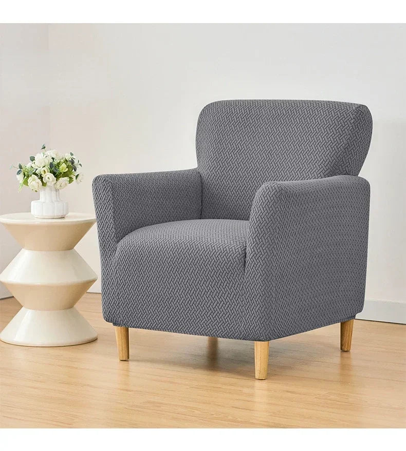 1PC Nordic Club Chair Cover for Living Room Elastic Jacquard Armchair Slipcover Non Slip Tub Single Sofa Slipcovers funda sillon