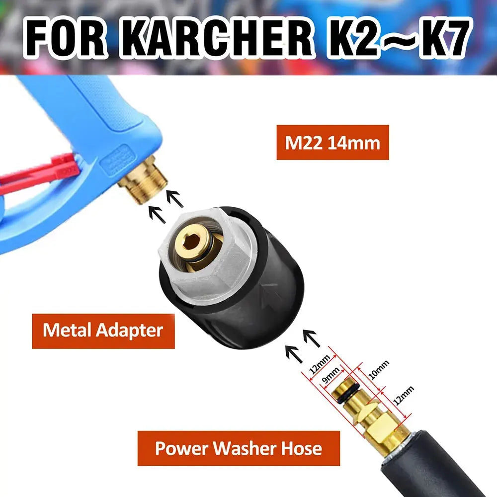 KAIKARAI High Pressure Washer Water Gun Outdoor Snow Foam Gun Car Wash Spray Gun Watering Can 4080PSI for Nilfisk Parkside Lavor