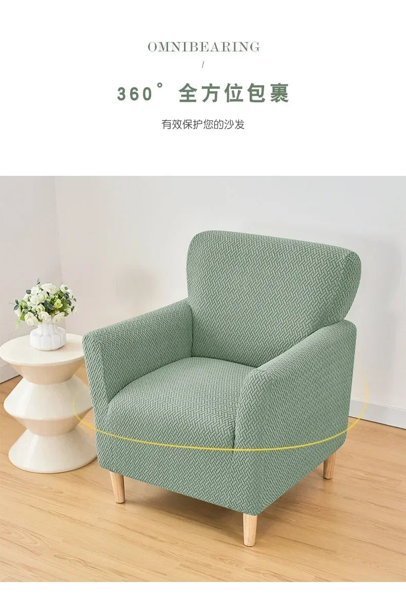 1PC Nordic Club Chair Cover for Living Room Elastic Jacquard Armchair Slipcover Non Slip Tub Single Sofa Slipcovers funda sillon