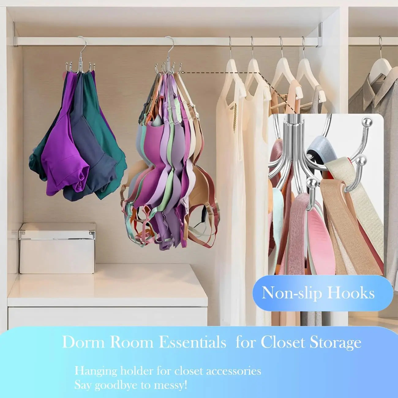 Multi Purpose Hanger 360 Rotatable Metal Clothes 8 Claw Hooks Closet Wardrobe Organizer Multifunctional Hook Belt