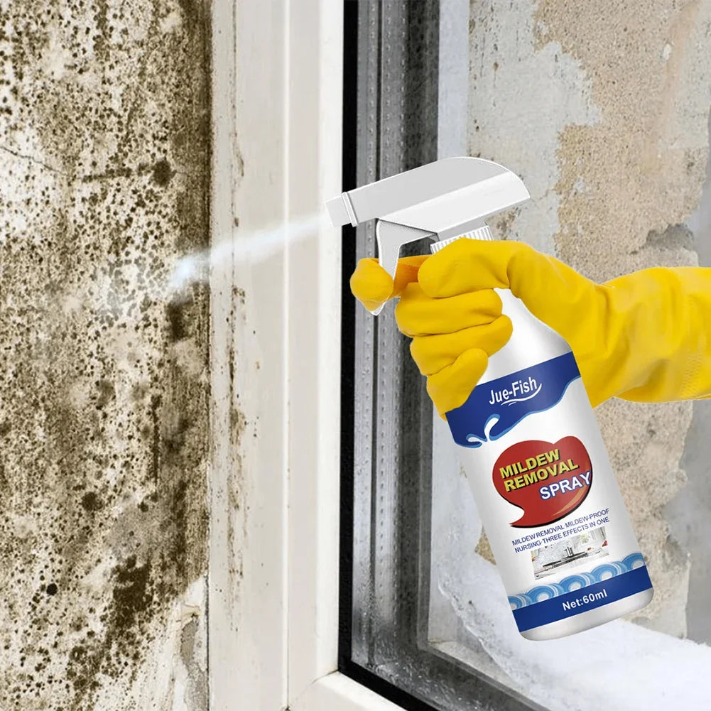 60ML Mildew Removal Spray Powerful Bathroom Mould Cleaner Remover Spray Multipurpose Cleaning Foam Spray for Wall Tiles Bathtubs
