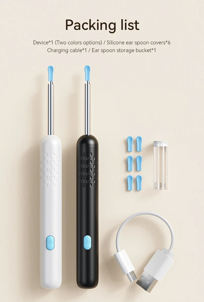 Ear Wax Removal Tool Camera 8M HD Camera and 6 LED Lights Ear Cleaner with Camera Endoscope Ear Cleaning kit for Adult and Child