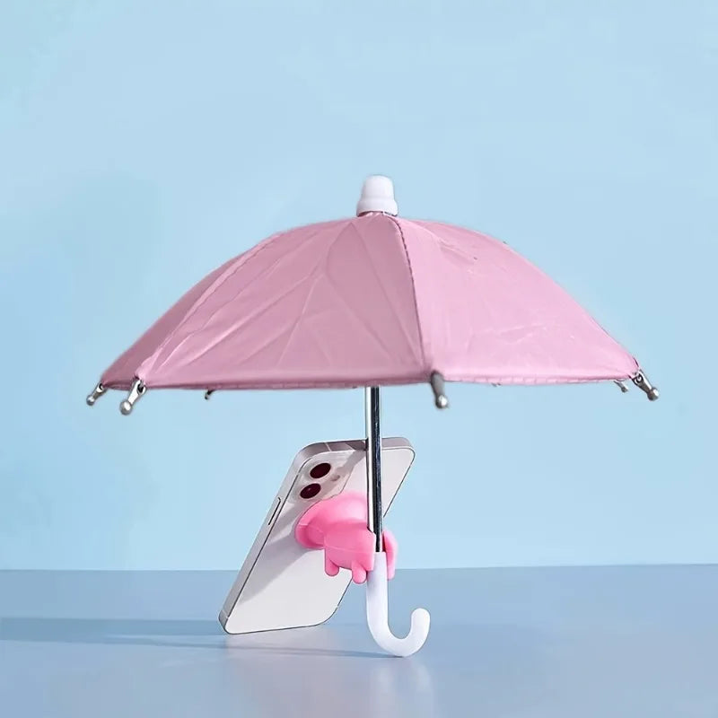 Piggy Suction Cup Universal Mini Umbrella Stand, Outdoor Anti-Glare Sunshade, Protect Your Phone From Rain, Anti-Reflective