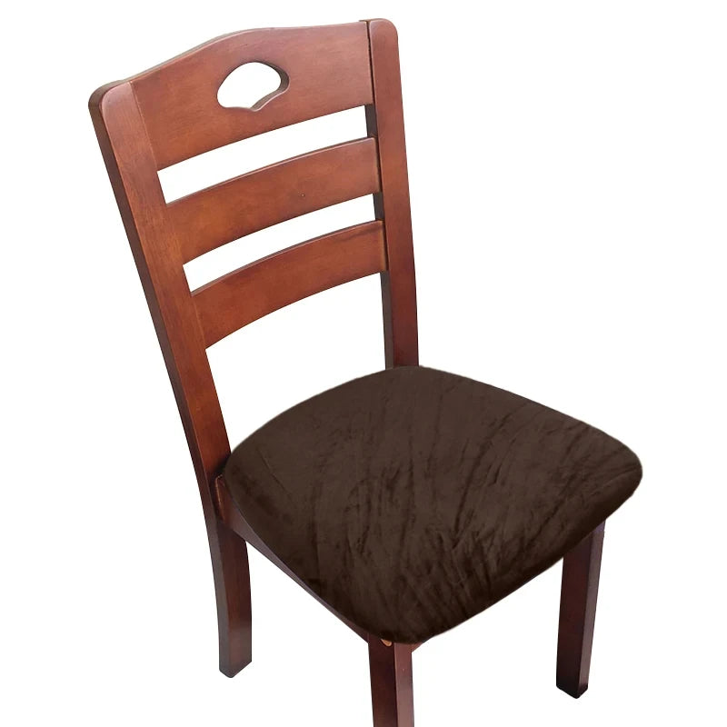 Velvet Chair Seat Cover Super Soft Seat Cushion Covers Stretch Chair Cover Slipcovers For Hotel Banquet Dining Living Room