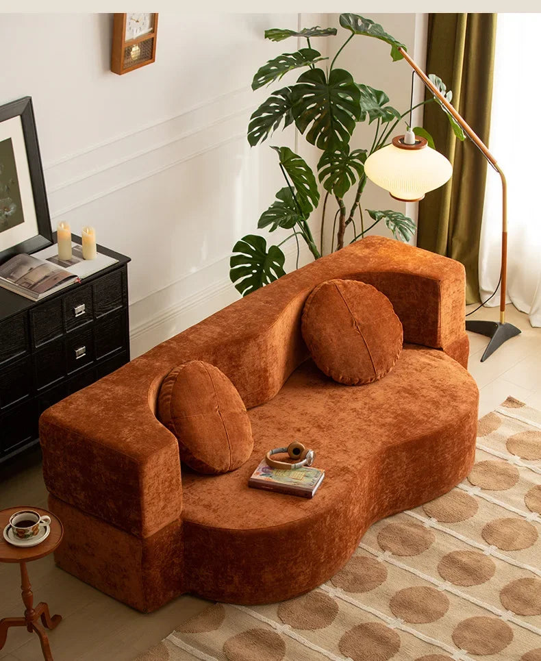 Nordic Compression sofa medium-ancient fabric small apartment living room foldable dual-purpose sponge sofa bed Home Furniture