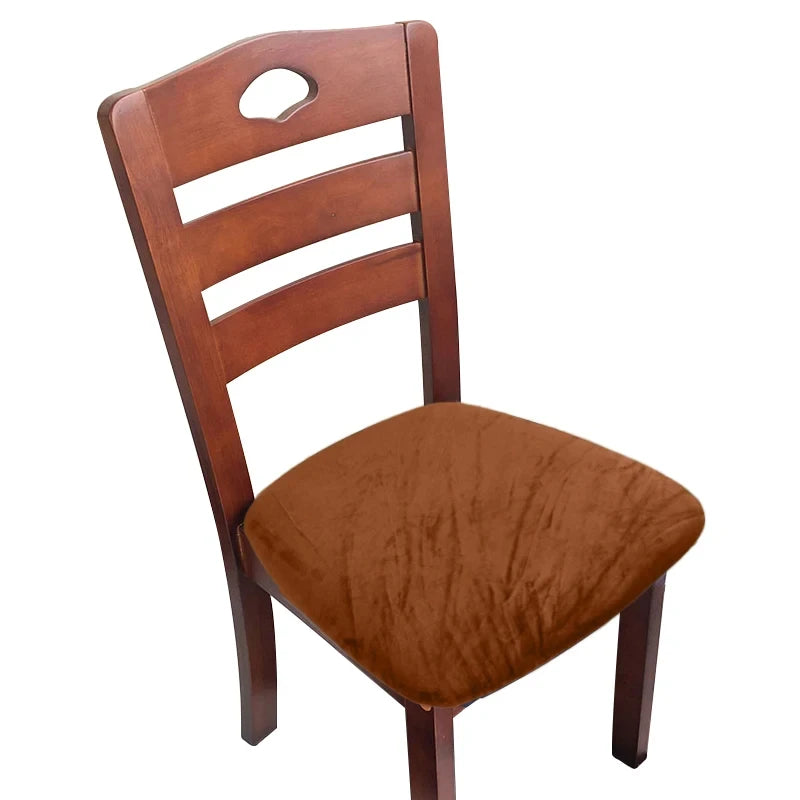 Velvet Chair Seat Cover Super Soft Seat Cushion Covers Stretch Chair Cover Slipcovers For Hotel Banquet Dining Living Room