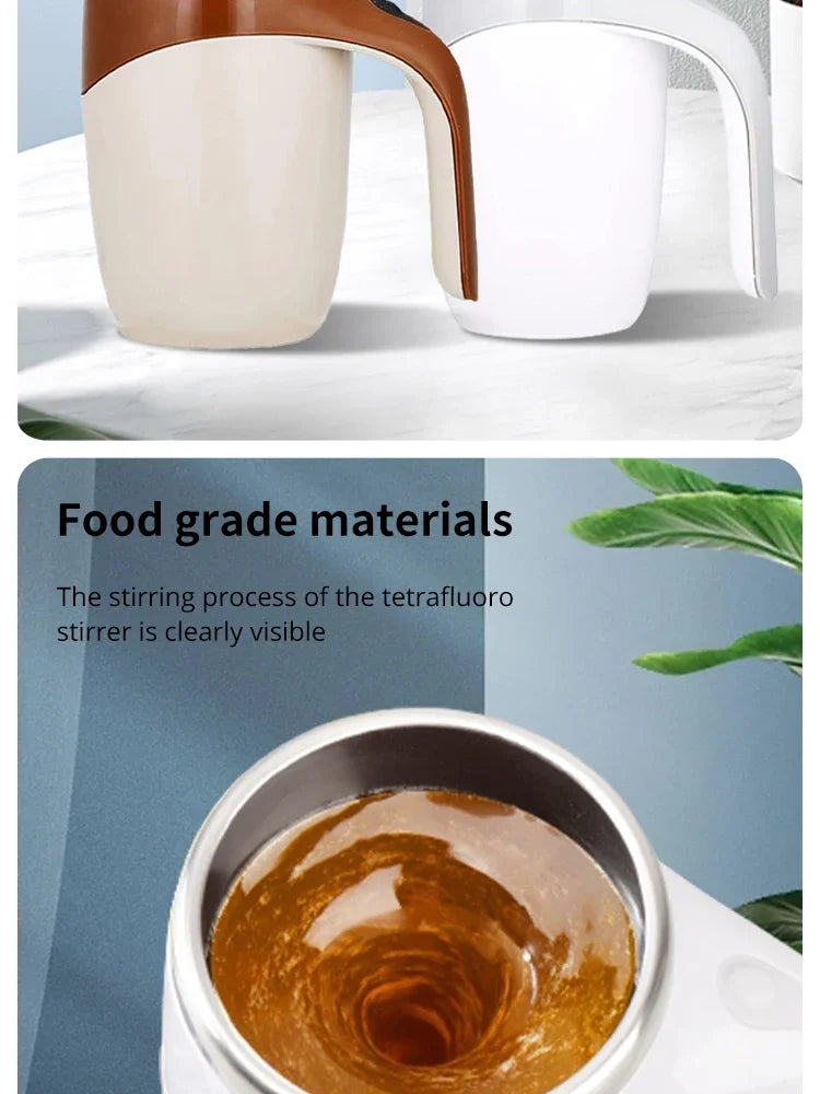 1PC Portable Smart Automatic Magnetic Stirring Cup Rechargeable Stainless Steel Lazy Rotating Mug Stirring Cup Drinking Tools