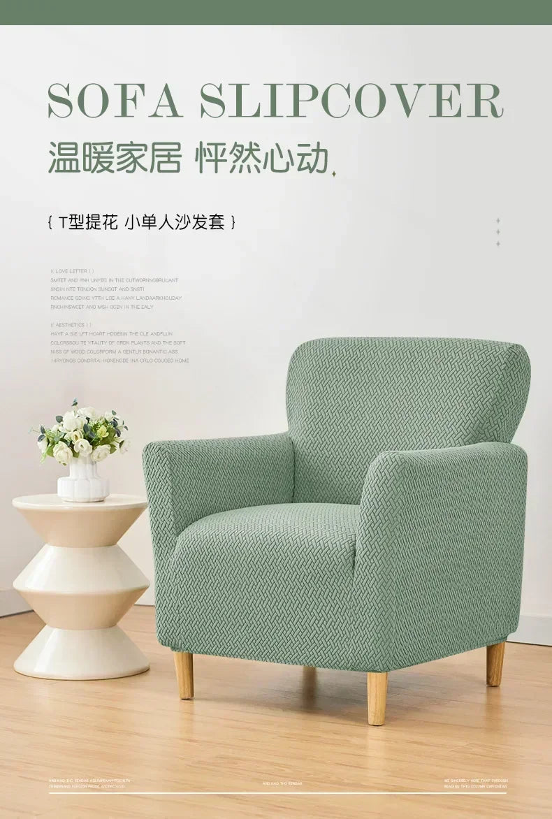 1PC Nordic Club Chair Cover for Living Room Elastic Jacquard Armchair Slipcover Non Slip Tub Single Sofa Slipcovers funda sillon