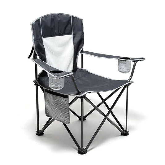 Xl Oversized Camping Chair, Folding Camp Chairs For Adults Heavy Duty Big Tall 300 Lbs, Padded Portable Quad Arm Lawn Chair
