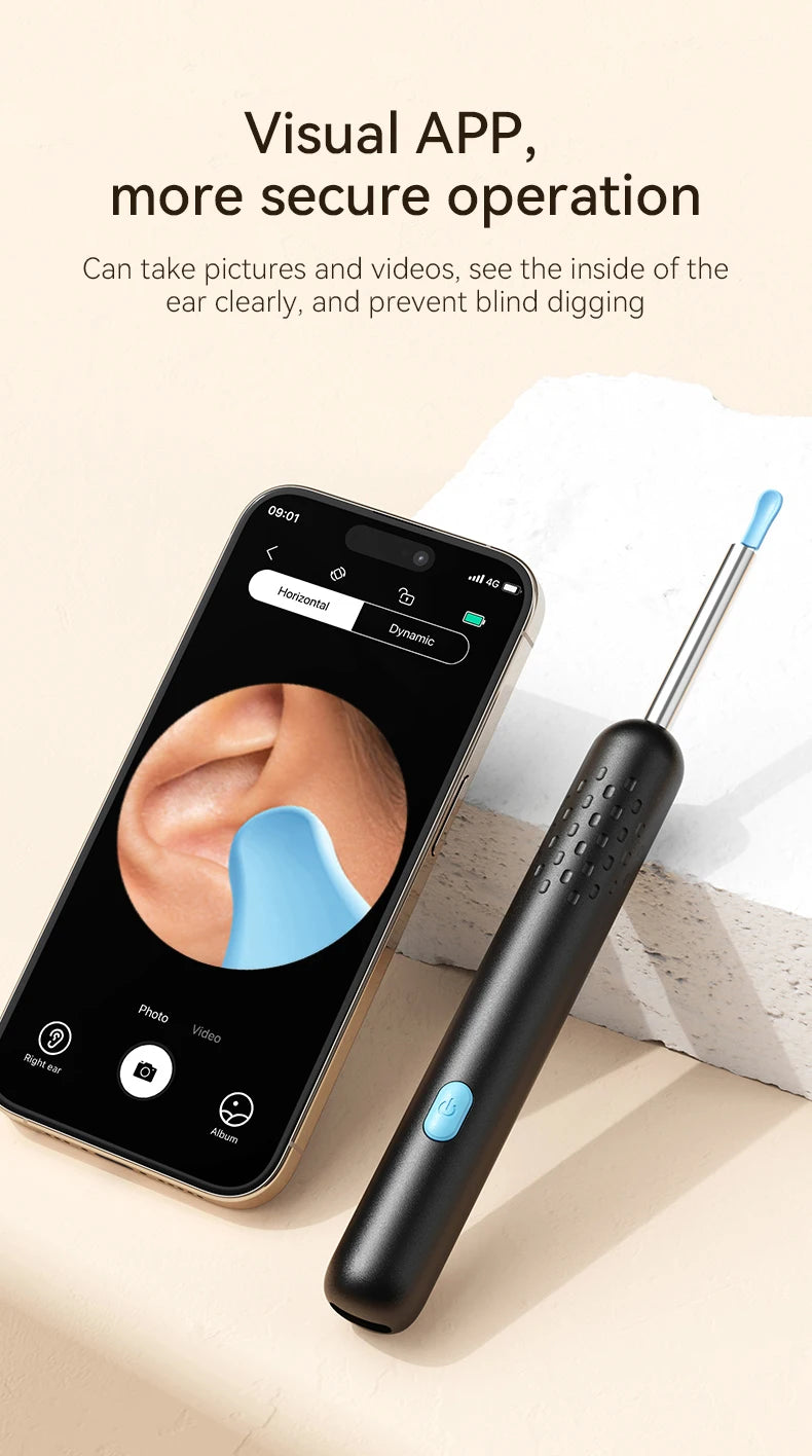Ear Wax Removal Tool Camera 8M HD Camera and 6 LED Lights Ear Cleaner with Camera Endoscope Ear Cleaning kit for Adult and Child