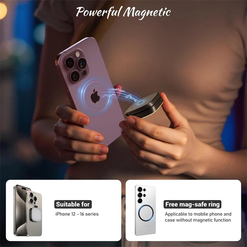 2 in 1 Magnetic Phone Selfie Light with Mirror for Magsafe IPhone Samsung Fill Light Led Ring Light Vlog Photography Accessories
