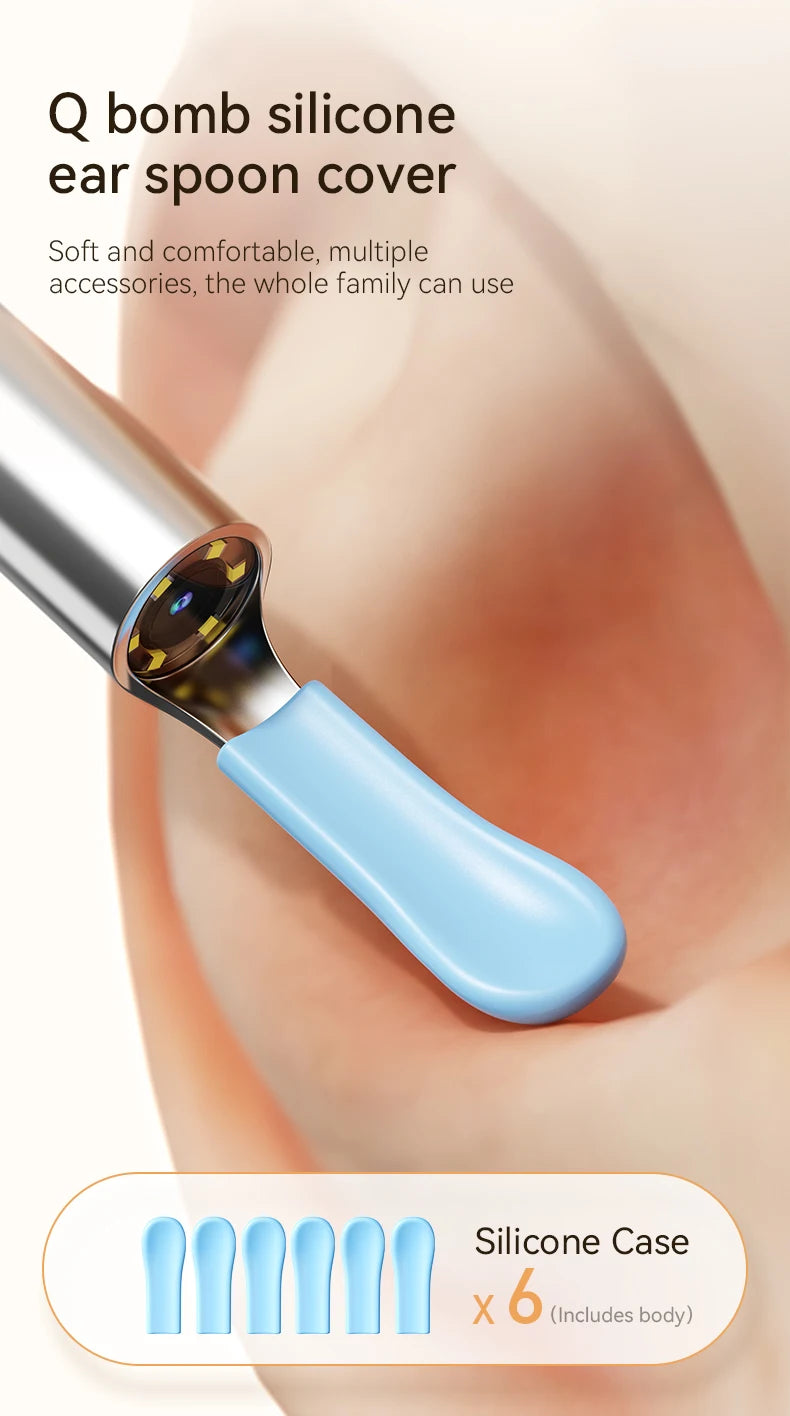 Ear Wax Removal Tool Camera 8M HD Camera and 6 LED Lights Ear Cleaner with Camera Endoscope Ear Cleaning kit for Adult and Child
