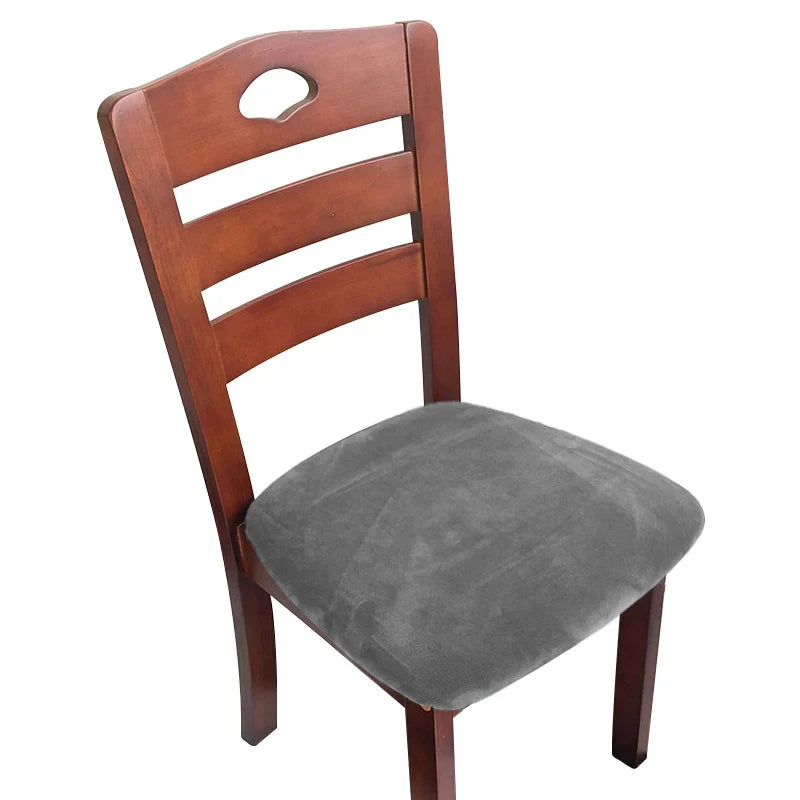 Velvet Chair Seat Cover Super Soft Seat Cushion Covers Stretch Chair Cover Slipcovers For Hotel Banquet Dining Living Room