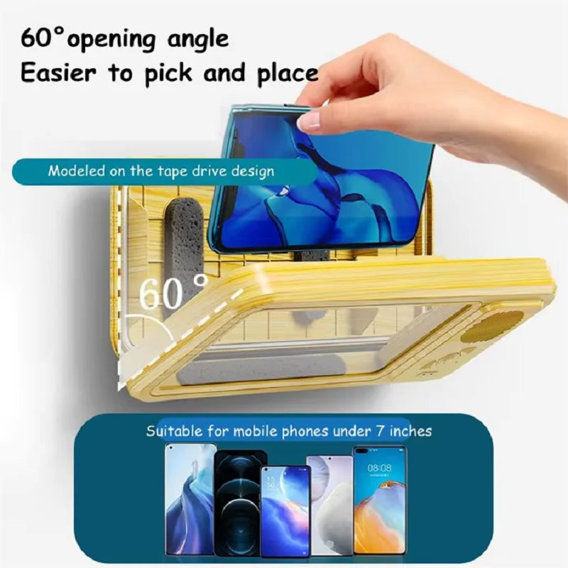 Safe Waterproof Shower Phone Case Bluetooth Speaker with Touchscreen Mobile Wall Mount Holder for Bathroom,Swimming Pool & Beach
