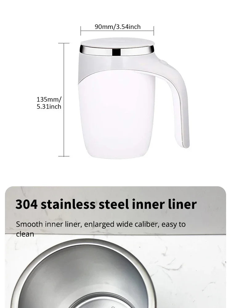 1PC Portable Smart Automatic Magnetic Stirring Cup Rechargeable Stainless Steel Lazy Rotating Mug Stirring Cup Drinking Tools