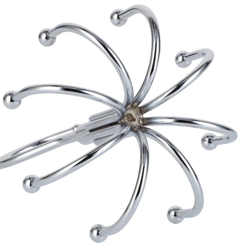Multi Purpose Hanger 360 Rotatable Metal Clothes 8 Claw Hooks Closet Wardrobe Organizer Multifunctional Hook Belt