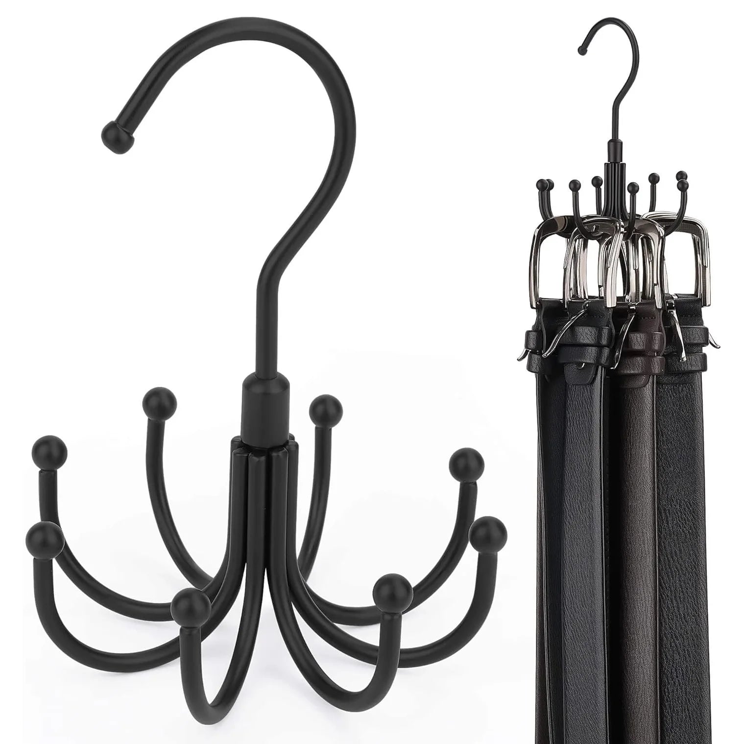 Multi Purpose Hanger 360 Rotatable Metal Clothes 8 Claw Hooks Closet Wardrobe Organizer Multifunctional Hook Belt