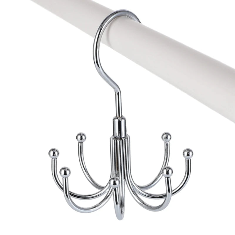 Multi Purpose Hanger 360 Rotatable Metal Clothes 8 Claw Hooks Closet Wardrobe Organizer Multifunctional Hook Belt