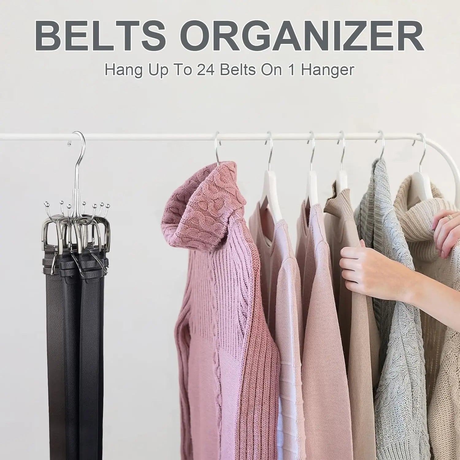 Multi Purpose Hanger 360 Rotatable Metal Clothes 8 Claw Hooks Closet Wardrobe Organizer Multifunctional Hook Belt