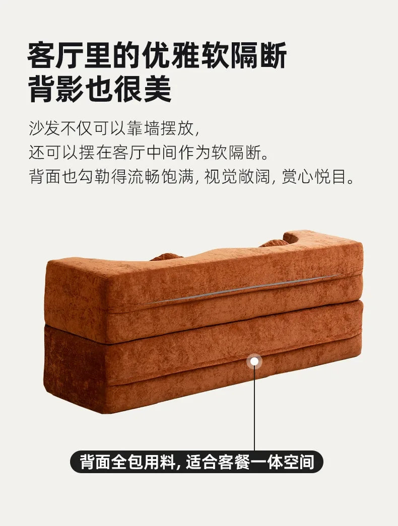 Nordic Compression sofa medium-ancient fabric small apartment living room foldable dual-purpose sponge sofa bed Home Furniture