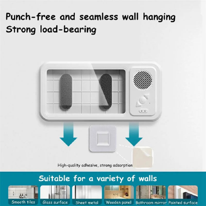 Safe Waterproof Shower Phone Case Bluetooth Speaker with Touchscreen Mobile Wall Mount Holder for Bathroom,Swimming Pool & Beach