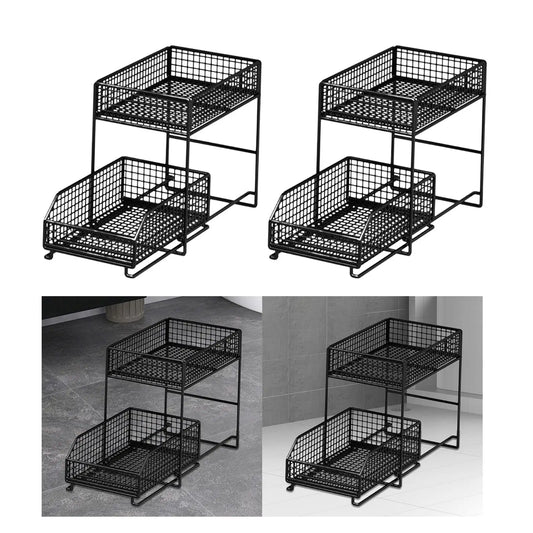 under Sink Organizer, Storage Sliding Cabinet Organizer 2 Tier Sliding Kitchen