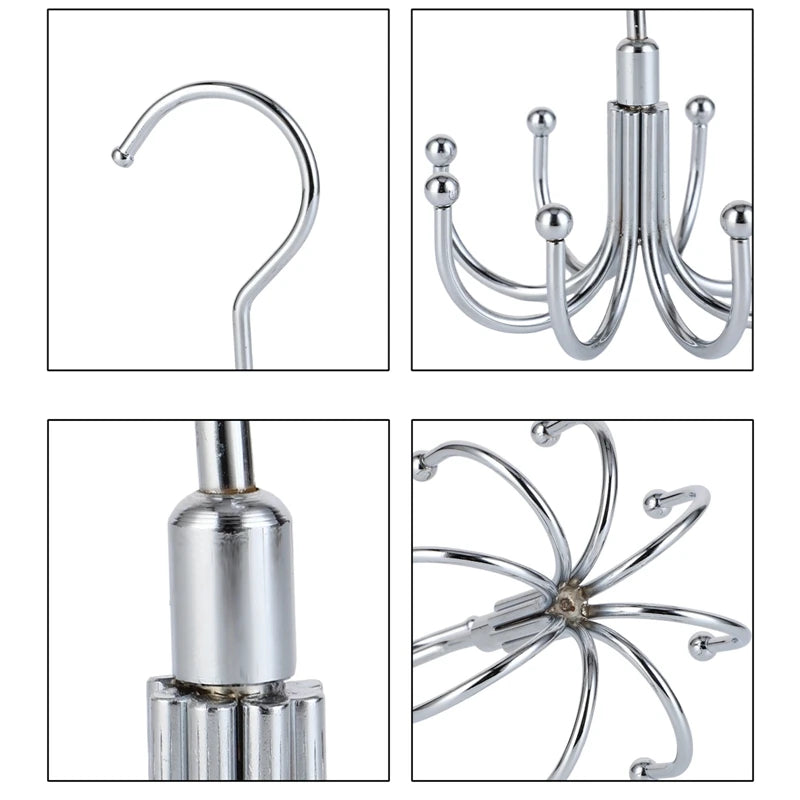 Multi Purpose Hanger 360 Rotatable Metal Clothes 8 Claw Hooks Closet Wardrobe Organizer Multifunctional Hook Belt