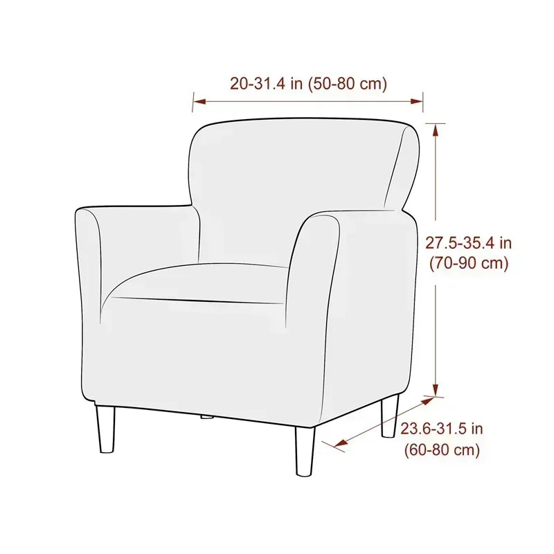 1PC Nordic Club Chair Cover for Living Room Elastic Jacquard Armchair Slipcover Non Slip Tub Single Sofa Slipcovers funda sillon
