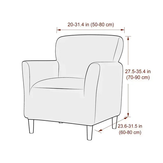 1PC Nordic Club Chair Cover for Living Room Elastic Jacquard Armchair Slipcover Non Slip Tub Single Sofa Slipcovers funda sillon