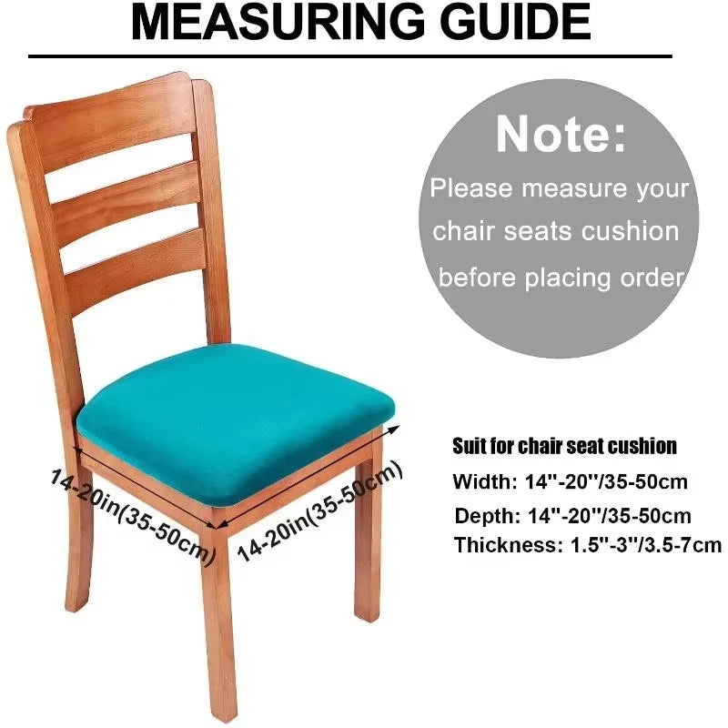 Velvet Chair Seat Cover Super Soft Seat Cushion Covers Stretch Chair Cover Slipcovers For Hotel Banquet Dining Living Room