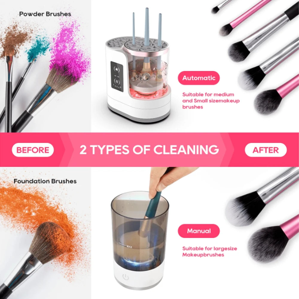 2025 Electric Makeup Brush Cleaning Machine Washing And Drying Machine Timeable For Makeup Brushes Ladies Valentine's Day Gift.