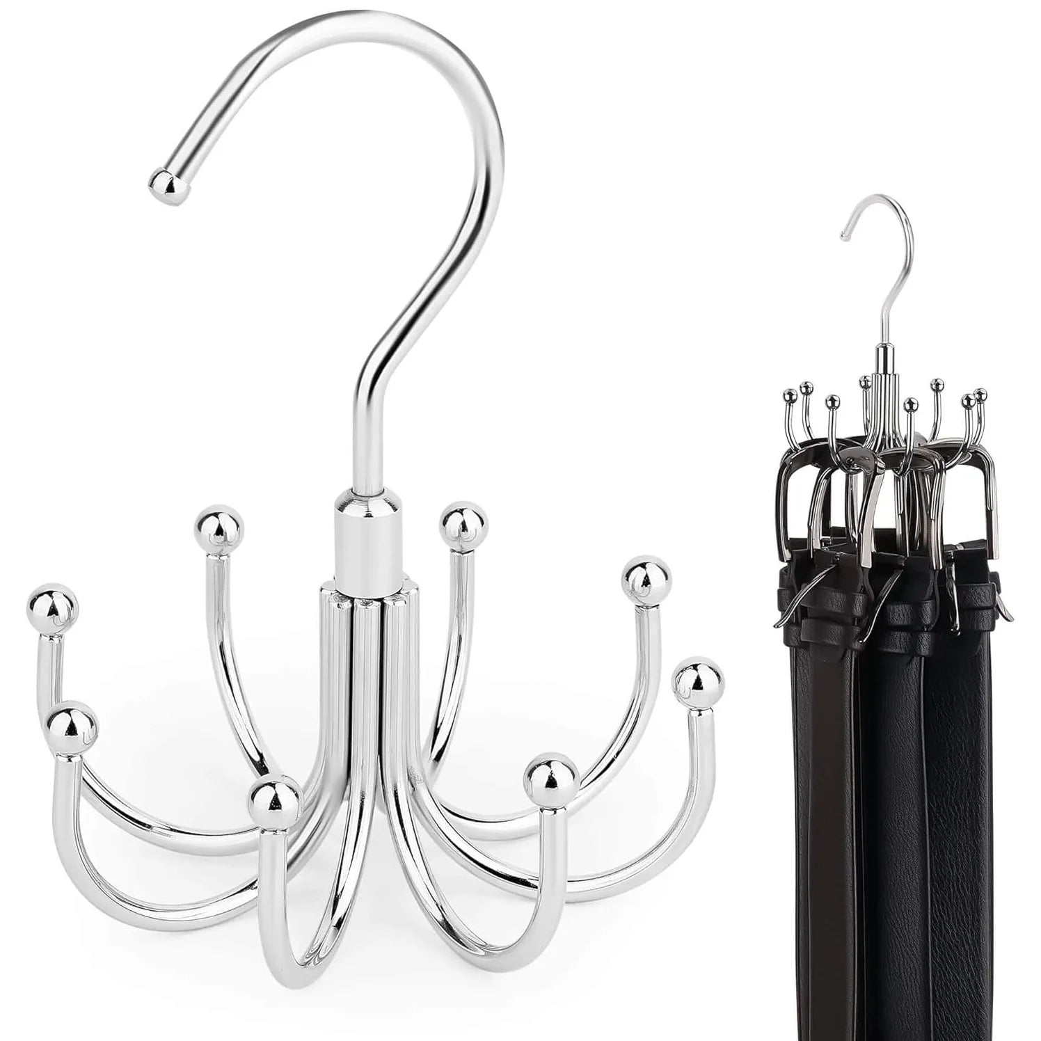 Multi Purpose Hanger 360 Rotatable Metal Clothes 8 Claw Hooks Closet Wardrobe Organizer Multifunctional Hook Belt