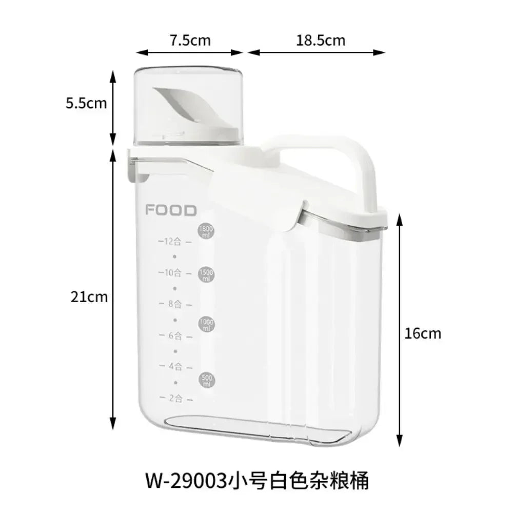 Transparent Food Grade Moisture-proof Leakproof Cereal Container Oatmeal Dispenser Cereal Container for Kitchen