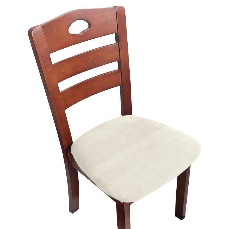 Velvet Chair Seat Cover Super Soft Seat Cushion Covers Stretch Chair Cover Slipcovers For Hotel Banquet Dining Living Room