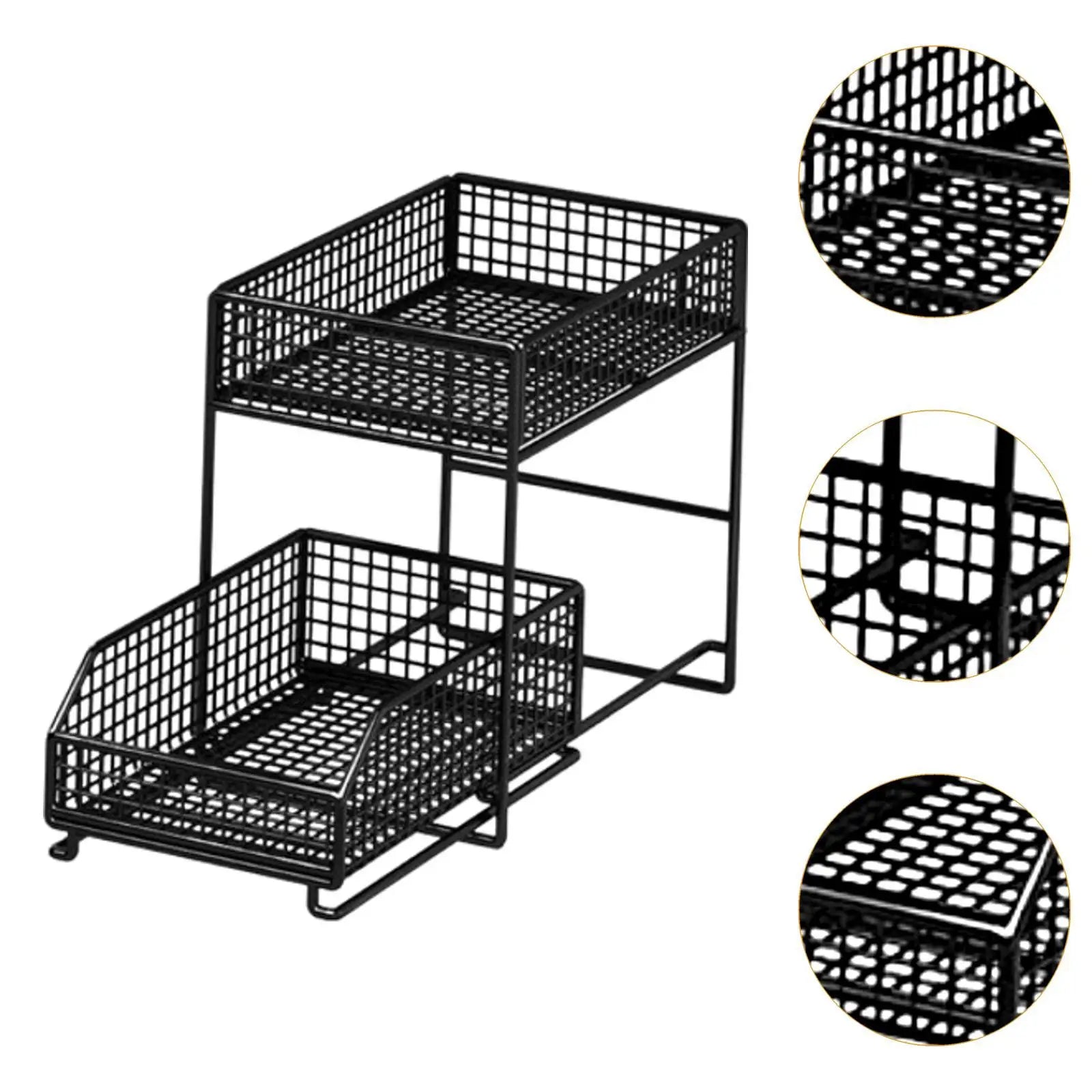 under Sink Organizer, Storage Sliding Cabinet Organizer 2 Tier Sliding Kitchen