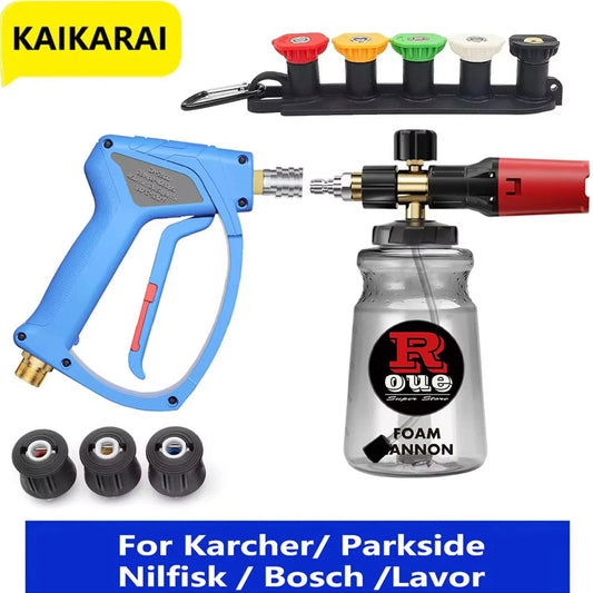 KAIKARAI High Pressure Washer Water Gun Outdoor Snow Foam Gun Car Wash Spray Gun Watering Can 4080PSI for Nilfisk Parkside Lavor
