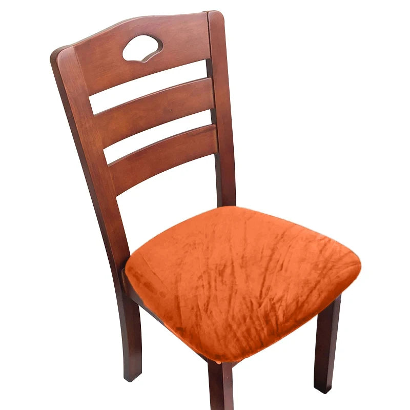 Velvet Chair Seat Cover Super Soft Seat Cushion Covers Stretch Chair Cover Slipcovers For Hotel Banquet Dining Living Room