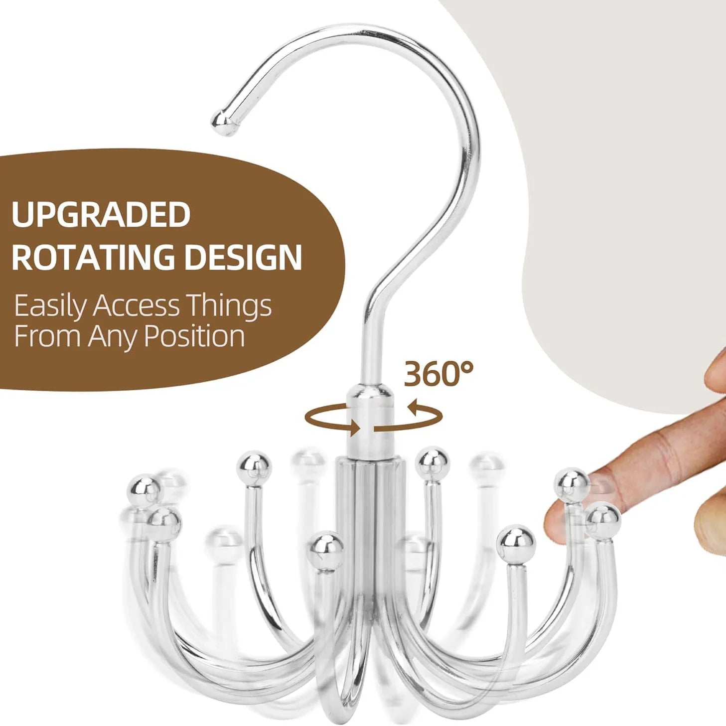 Multi Purpose Hanger 360 Rotatable Metal Clothes 8 Claw Hooks Closet Wardrobe Organizer Multifunctional Hook Belt